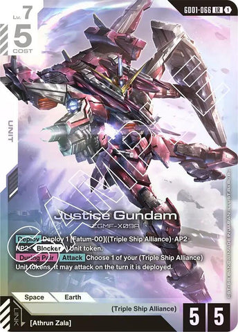 GD01-066: Justice Gundam - Unit - White - Legendary Rare