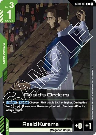 Rasid's Orders (GD01-110) - Newtype Rising