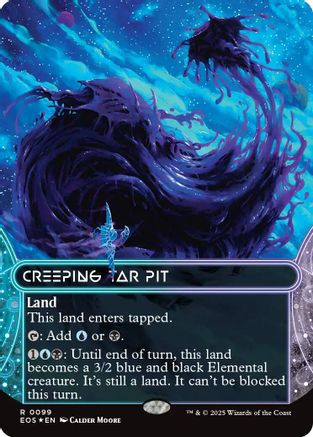 Creeping Tar Pit (EOS-099) (Borderless) (Galaxy Foil) [Edge of Eternities: Stellar Sights] Foil