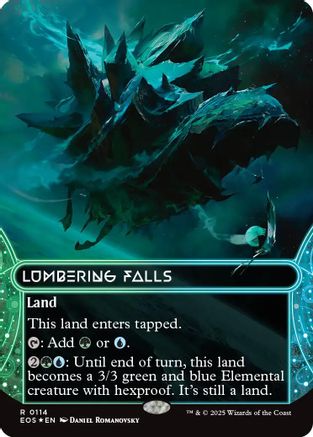 Lumbering Falls (EOS-114) (Borderless) (Galaxy Foil) [Edge of Eternities: Stellar Sights] Foil
