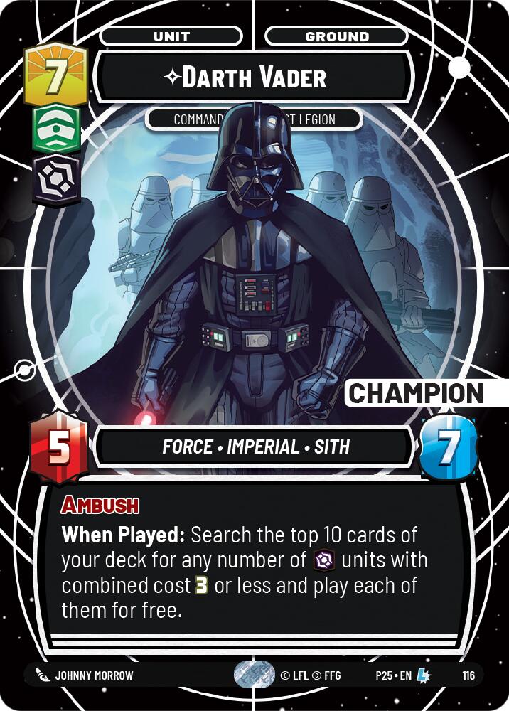 Darth Vader (114) - Commanding the First Legion (Champion) (114) [Organized Play Promos]