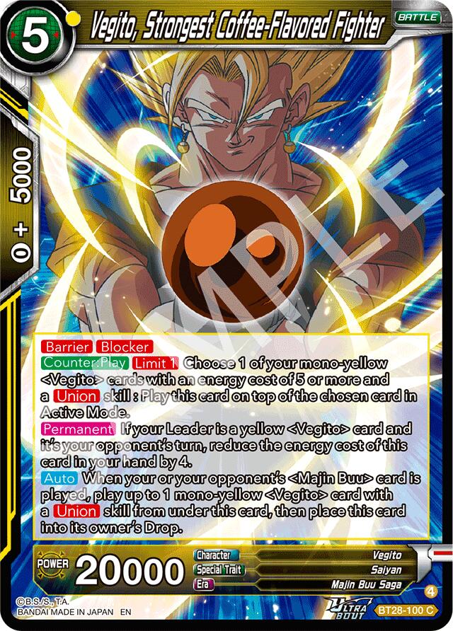 Vegito, Strongest Coffee-Flavored Fighter (BT28-100) [Prismatic Clash]