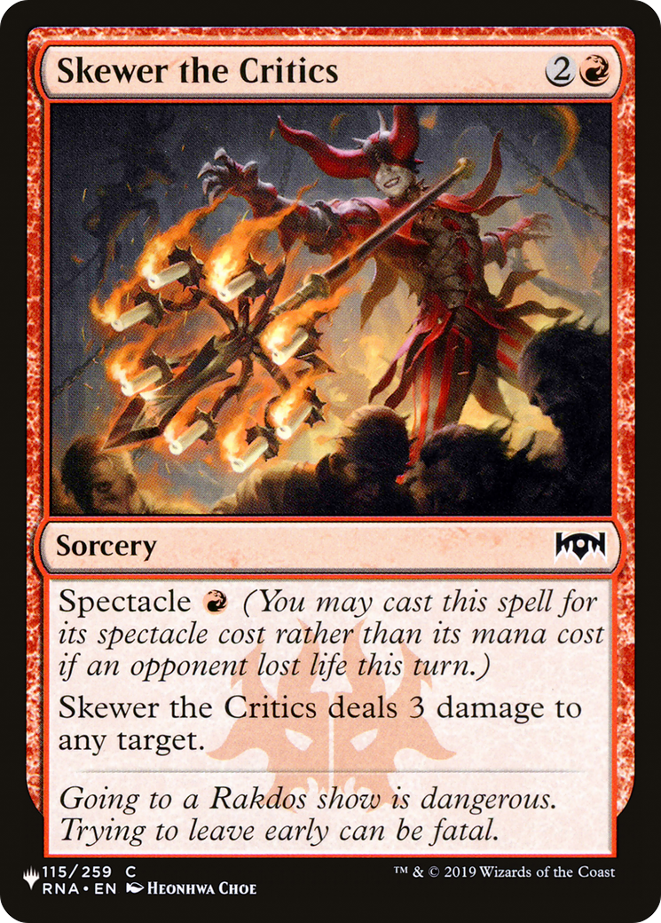 Skewer the Critics (LIST-115/259) [The List]