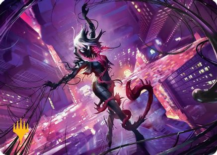 Gwenom, Remorseless Art Card (Gold-Stamped Planeswalker Symbol) (AASPM-008) [Art Series: Marvel's Spider-Man]