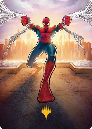 Amazing Spider-Man Art Card (36/54) (Gold-Stamped Planeswalker Symbol) (AASPM-036) [Art Series: Marvel's Spider-Man]