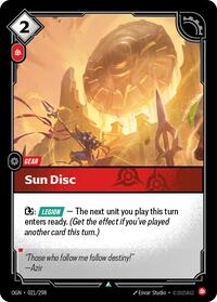 Origins : Sun Disc - 021/298 - Normal - Uncommon - Gear