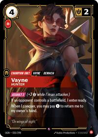 Origins : Vayne - Hunter - 035/298 - Foil - Rare - Champion Unit