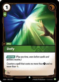 Origins : Defy - 045/298 - Normal - Common - Spell
