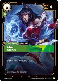 Origins : Ahri - Alluring - 066/298 - Foil - Rare - Champion Unit