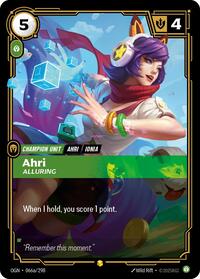 Origins : Ahri - Alluring (Alternate Art) - 066a/298 - Foil - Showcase - Champion Unit