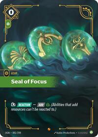Origins : Seal of Focus - 081/298 - Foil - Epic - Gear