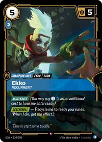Origins : Ekko - Recurrent - 110/298 - Foil - Rare - Champion Unit