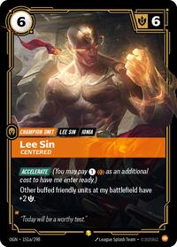 Origins : Lee Sin - Centered (Alternate Art) - 151a/298 - Foil - Showcase - Champion Unit