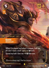 Origins : Sett - Brawler (Alternate Art) - 164a/298 - Foil - Showcase - Champion Unit
