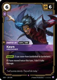 Origins : Kayn - Unleashed - 189/298 - Foil - Rare - Champion Unit