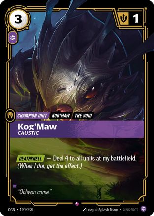 Kog'Maw - Caustic (190/298) - Origins Foil