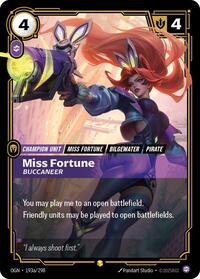 Origins : Miss Fortune - Buccaneer (Alternate Art) - 193a/298 - Foil - Showcase - Champion Unit