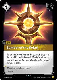 Origins : Symbol of the Solari - 227/298 - Foil - Uncommon - Gear