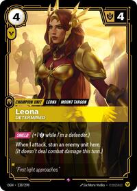 Origins : Leona - Determined - 238/298 - Foil - Rare - Champion Unit