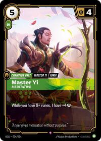 RiftboundOriginsProvingGrounds : Master Yi - Meditative - 004/024 - Normal - Rare - Champion Unit