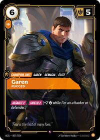 RiftboundOriginsProvingGrounds : Garen - Rugged - 007/024 - Normal - Rare - Champion Unit