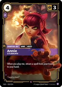 RiftboundOriginsProvingGrounds : Annie - Stubborn - 010/024 - Normal - Rare - Champion Unit