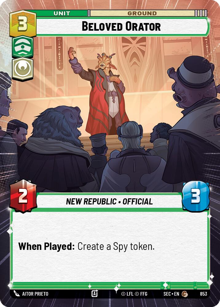 Beloved Orator (853) (Hyperspace Foil) (853) [Secrets of Power]