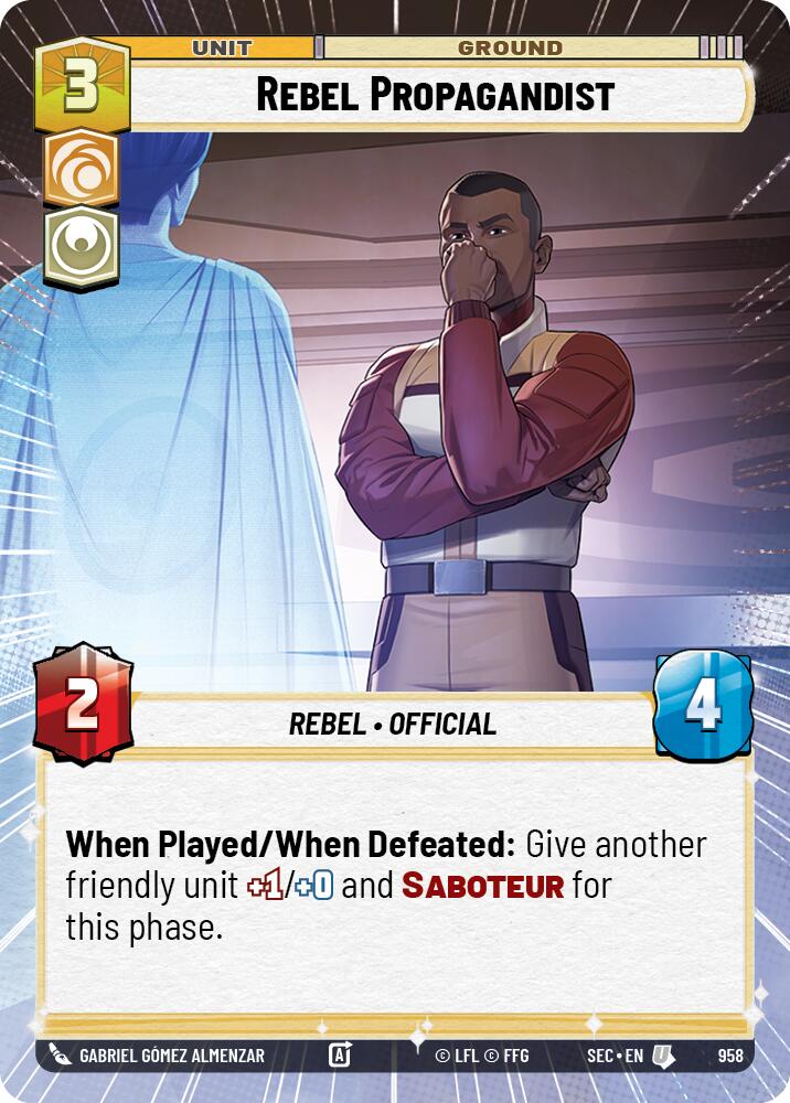Rebel Propagandist (958) (Hyperspace Foil) (958) [Secrets of Power]