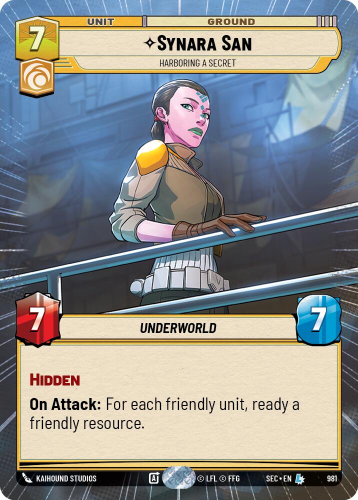 Synara San - Harboring a Secret (Hyperspace Foil) (981) (981) [Secrets of Power]
