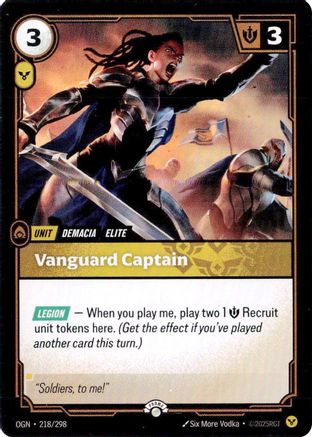 Vanguard Captain (218/298) - Riftbound Organized Play Promotional Cards Foil