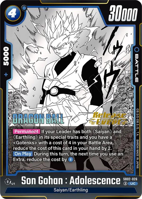 Son Gohan : Adolescence [Manga Booster 02 Release Event Cards]