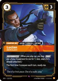Spiritforged : Lucian - Merciless - 113/221 - Foil - Rare - Champion Unit