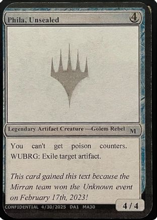 Phila, Unsealed (Reprint) [Un-Known Event Playtest Cards]