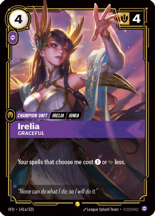 Irelia - Graceful (Alternate Art) (141a/221) - Spiritforged Foil