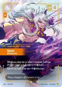 Spiritforged : Sett - Brawler (Overnumbered) - 232/221 - Foil - Showcase - Champion Unit