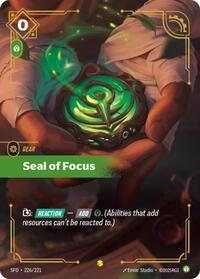 Spiritforged : Seal of Focus (Overnumbered) - 226/221 - Foil - Showcase - Gear
