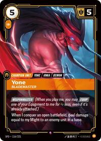 Spiritforged : Yone - Blademaster - 116/221 - Foil - Rare - Champion Unit
