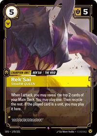 Spiritforged : Rek'Sai - Swarm Queen - 170/221 - Foil - Rare - Champion Unit