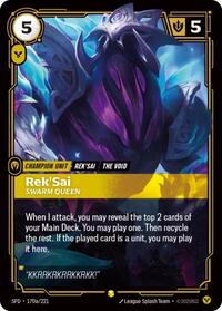 Spiritforged : Rek'Sai - Swarm Queen (Alternate Art) - 170a/221 - Foil - Showcase - Champion Unit