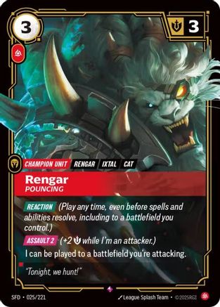 Rengar - Pouncing (025/221) - Spiritforged Foil