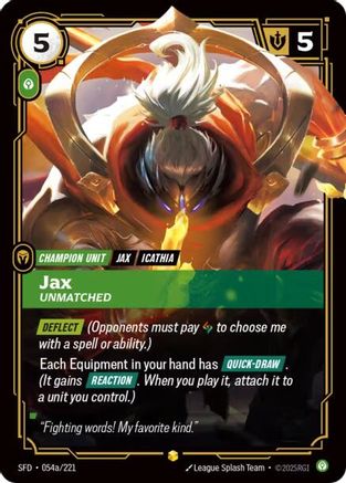 Jax - Unmatched (Alternate Art) (054a/221) - Spiritforged Foil