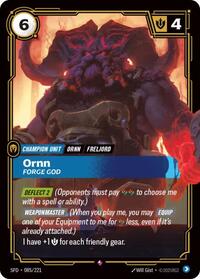 Spiritforged : Ornn - Forge God - 085/221 - Foil - Rare - Champion Unit
