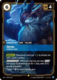 Spiritforged : Ornn - Forge God (Alternate Art) - 085a/221 - Foil - Showcase - Champion Unit