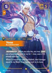 Spiritforged : Yone - Blademaster (Overnumbered) - 233/221 - Showcase - Champion Unit