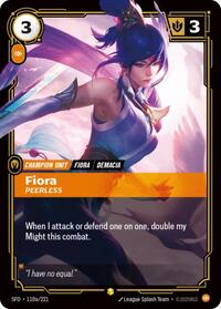 Spiritforged : Fiora - Peerless (Alternate Art) - 110a/221 - Foil - Showcase - Champion Unit