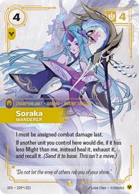 Spiritforged : Soraka - Wanderer (Signature) - 239*/221 - Showcase - Champion Unit