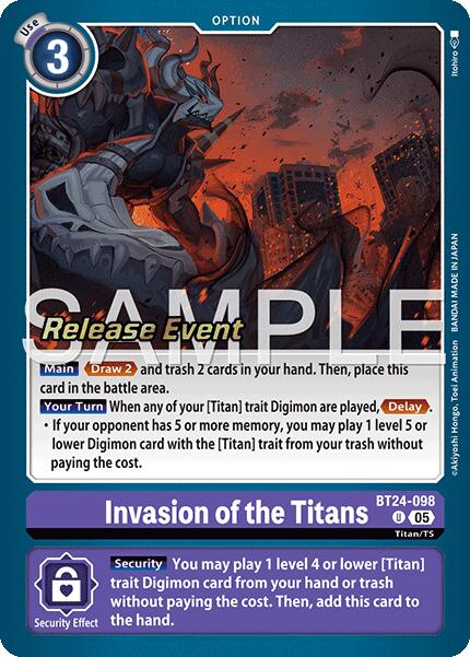 Invasion of the Titans [BT24-098] [Time Stranger Release Events Cards]