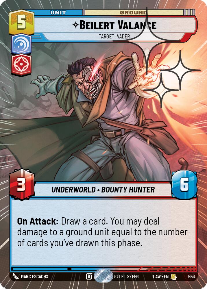 Beilert Valance - Target: Vader (553) (Hyperspace Foil) (553) [A Lawless Time]