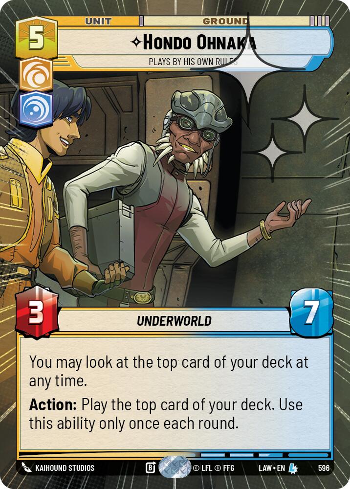 Hondo Ohnaka - Plays By His Own Rules (596) (Hyperspace Foil) (596) [A Lawless Time]