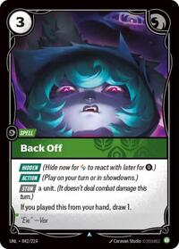 Unleashed : Back Off - 042/219 - Normal - Uncommon - Spell